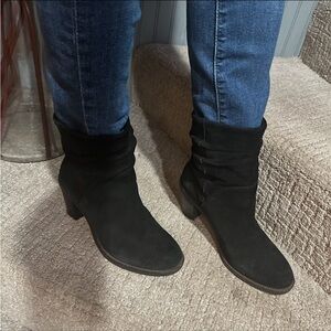 Vince Camuto Black Suede Slouchy Shaft Bootie